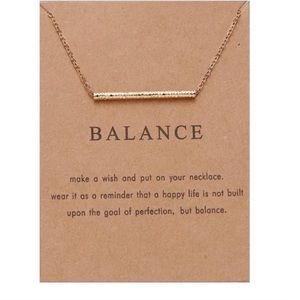 Gold balance “make a wish” necklace